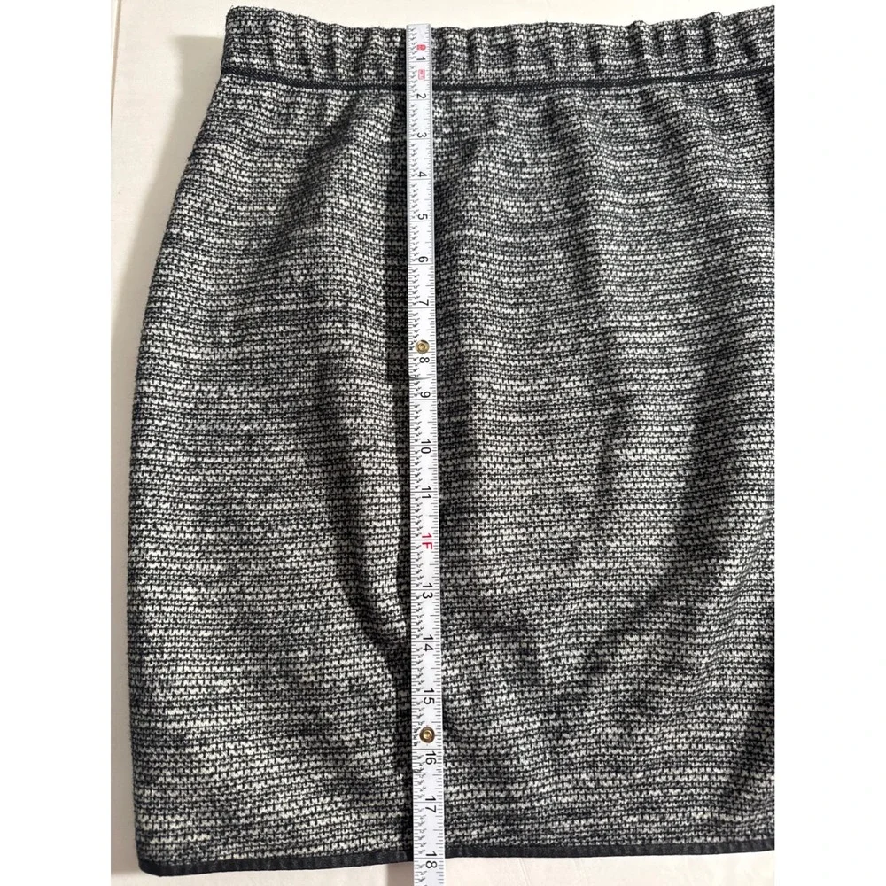 MAX STUDIO Black Grey Knit Mini Pencil Stretch Skirt Elastic‎ Waist Women's XS